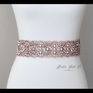 26” rose gold bridal belt with clasp